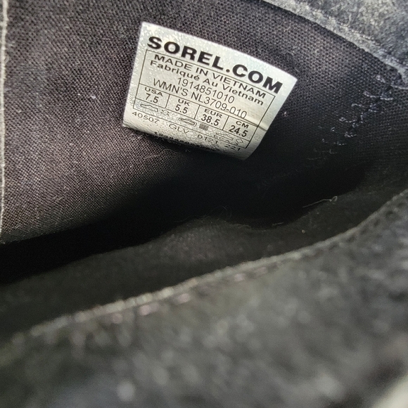 Sorel Cate Black Leather Waterproof Moto Boots Size 7.5 - Picture 16 of 17